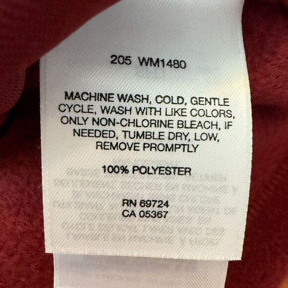 Men Columbia Fleece Full Zip Up Sleeveless Vest Sweatshirt in Burgundy Sz Medium - Picture 7 of 8